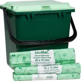 BioMat Airbox afvalemmer + 3 rollen composteerbare afvalzakken 10 liter - Groen - Maiszetmeel