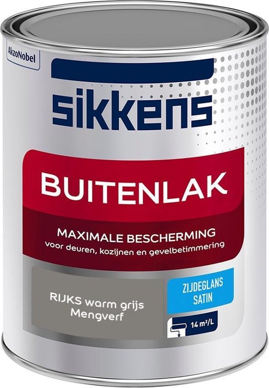 Sikkens Buitenlak Verf - Zijdeglans - Mengkleur - warm grijs - 1 liter | bol.com