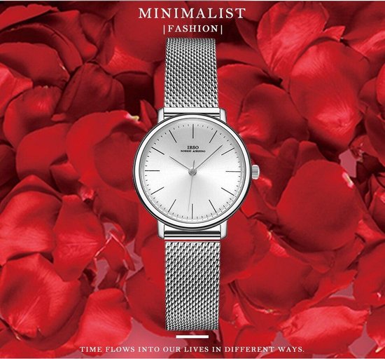 Boerni Aibisino Horloge en Ketting Zilver kleur luxe geschenk set | Crystal glass | Premium kwaliteit uurwerk Quartz Japan | Mineraal | Geschenk | Fashion | Elegant | Dames | Vrouw |  Black Friday