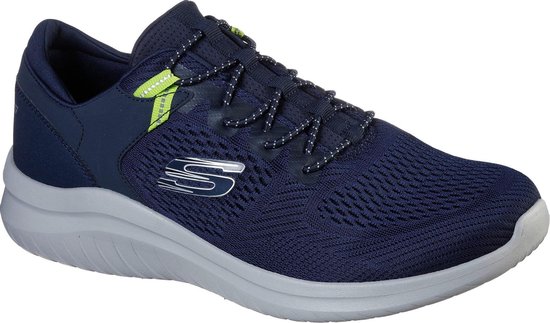 Skechers Sneakers - Maat 44 - Mannen - donkerblauw/wit/limegroen | bol.com