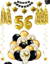 56 jaar verjaardag feest pakket Versiering Ballonnen voor feest 56 jaar. Ballonnen slingers sterren opblaasbare cijfers 56
