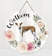 Welkom - podenco | Muurdecoratie - Bordje Hond