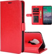 Nokia 3.4 hoesje - MobyDefend Wallet Book Case (Sluiting Achterkant) - Rood - GSM Hoesje - Telefoonhoesje Geschikt Voor: Nokia 3.4