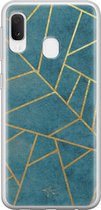 Samsung Galaxy A20e siliconen hoesje - Abstract blauw - Soft Case Telefoonhoesje - Blauw - Print