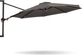 MaxxGarden Muurparasol - Zweef aluminium balkon parasol - Ø 270 cm - Zwart