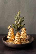 Home Society - Kerstman Goud - Set van 3 ornamenten