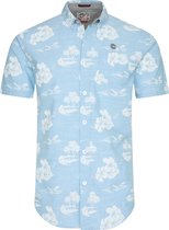Mezaguz-Heren Overhemd-Cipra-Bleu-Korte Mouw-Maat M