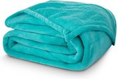 Excellence Coral Fleece deken- 150x200cm- 100% Polyester- Plaid- Deken-Sprei- kleur Turquoise