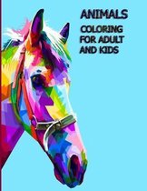 Animals Coloring Book for Adult and Kids: 100 Animals