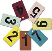 Paskamer tags 1-7 mixed kleuren (set 7 tags)