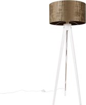 QAZQA tripod_classic - Moderne Tripod | driepoot vloerlamp | Staande Lamp - 1 lichts - H 136 cm - Bruin - Woonkamer | Slaapkamer