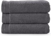 Bamatex Home Textiles - Collectie Emotion - Handdoek - 50*100 cm – DARK GREY - set van 3 stuks - Egeïsche gekamde katoen- 540 g/m2