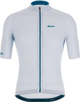 Santini Fietsshirt Korte mouwen Blauw Heren - Karma Kite S/S Jersey Silver Bullet - L