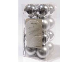 Decoris kerstballen – 16 stuks – kunststof - 4cm