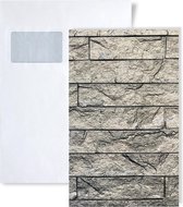 1 PROEFMONSTER S-704500 Profhome 3D Ledge Stone INTERLOCKING Collection Wandpaneel STAAL in ongeveer A4-formaat