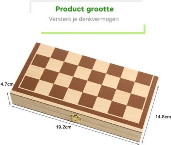 Thumbnail van een extra afbeelding van het spel Alian Schaakset - Schaken - Schaakspel - Houten Schaakspel - Bordspel - Bordspelletjes - Chess Board - Chess - Denkspel - Chess Set - Schaakbord met Schaakstukken - Houten Schaakbord