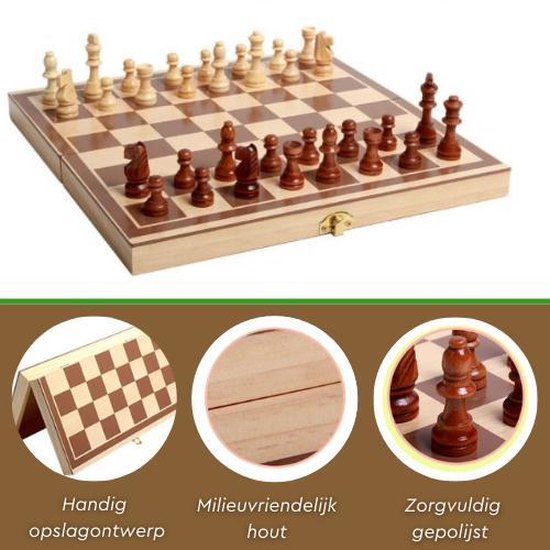 Afbeelding van het spel Alian Schaakset - Schaken - Schaakspel - Houten Schaakspel - Bordspel - Bordspelletjes - Chess Board - Chess - Denkspel - Chess Set - Schaakbord met Schaakstukken - Houten Schaakbord