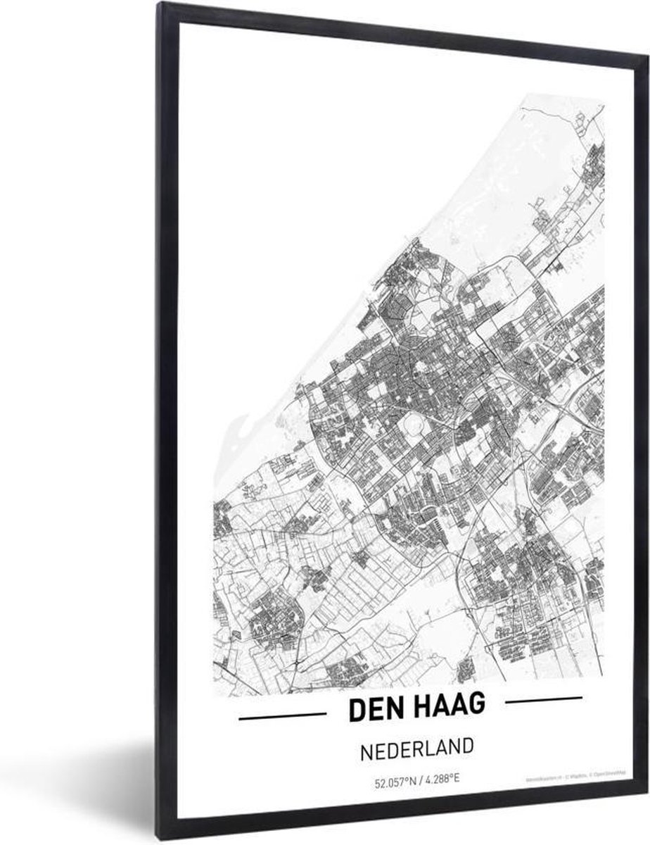 Aanpassen Dank je Los Fotolijst incl. Poster - Stadkaart Den Haag - 20x30 cm - Posterlijst |  bol.com