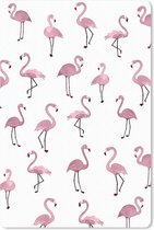 Muismat FlamingoKerst illustraties - Patroon van donkerroze flamingo's tegen een witte achtergrond muismat rubber - 18x27 cm - Muismat met foto