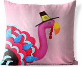 Buitenkussens - Tuin - Flamingo in kalkoenkostuum - 45x45 cm