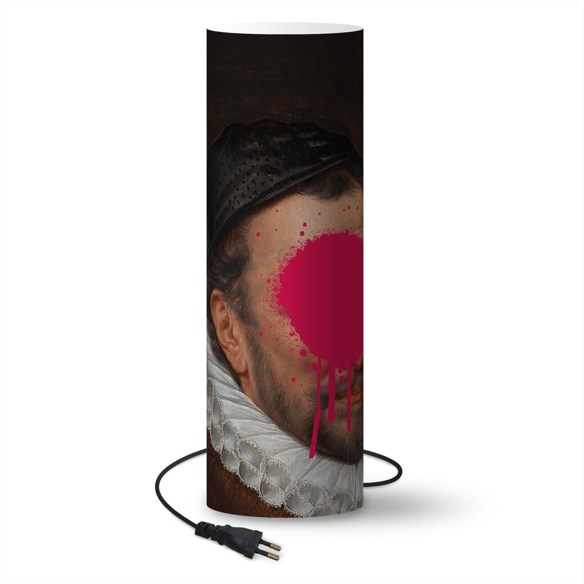 Lamp - Nachtlampje - Tafellamp slaapkamer - Willem van Oranje - Kunst - Verf - 70 cm hoog - Ø22.3 cm - Inclusief LED lamp