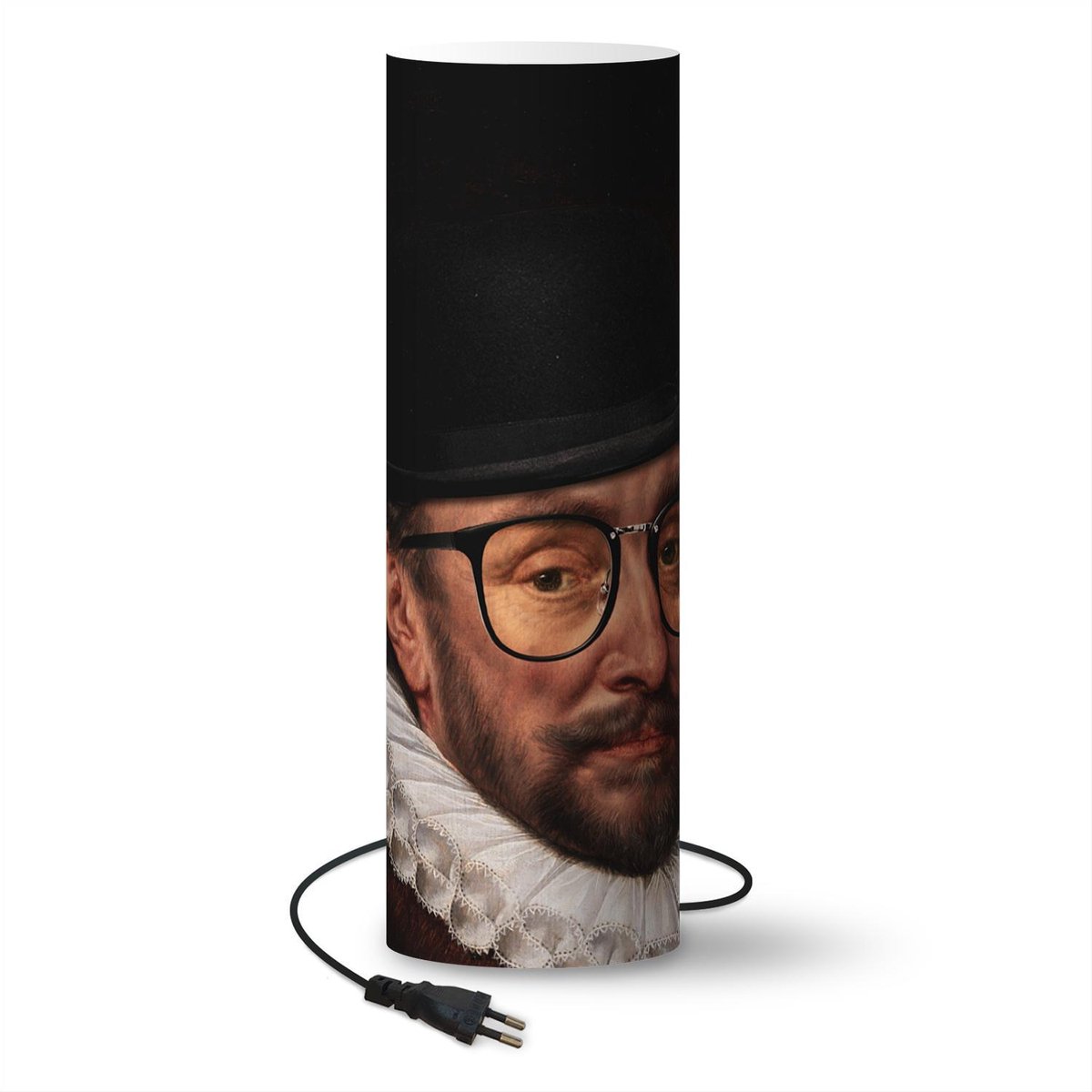Lamp - Nachtlampje - Tafellamp slaapkamer - Willem van Oranje - Kunst - Bril - 60 cm hoog - Ø19.1 cm - Inclusief LED lamp