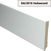 Hoge plinten - MDF - Moderne plint 120x15 mm - Wit - Voorgelakt - RAL 9010 - Per stuk 2,4m