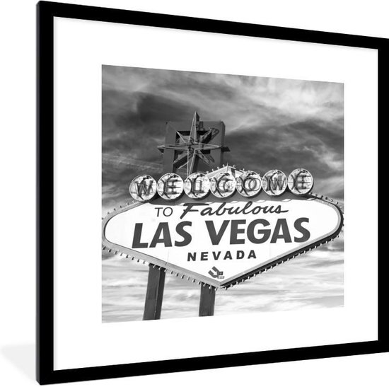 Photo encadr e Panneau de bienvenue Zwart et blanc Las Vegas