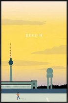 JUNIQE - Poster in kunststof lijst Berlijn - retro -60x90 /Geel