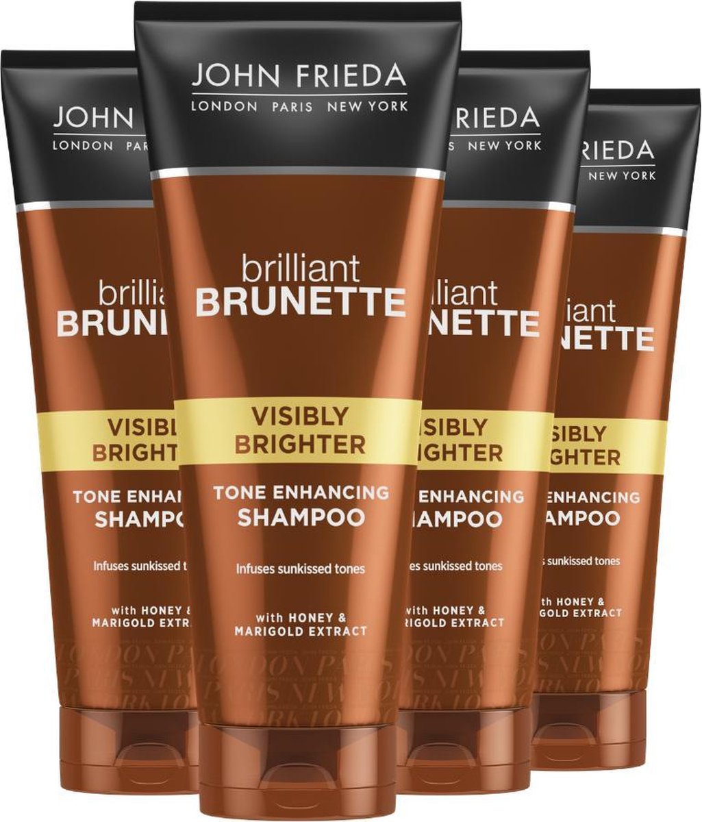 4x John Frieda Brilliant Brunette Visibly Brighter Shampoo 250 ml