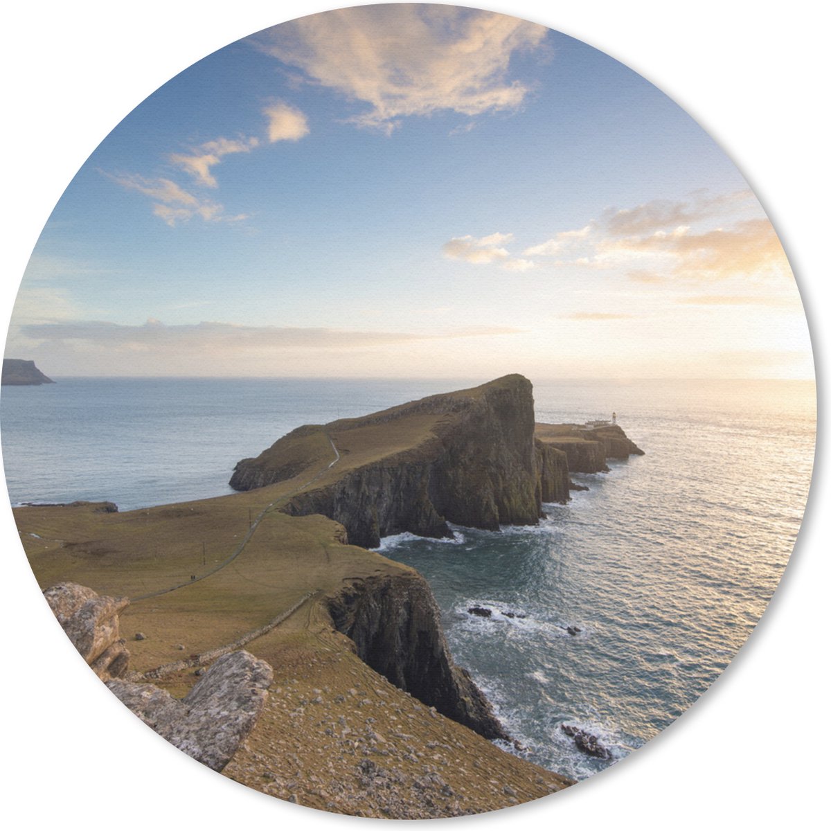 MuismatSkye - Natuurlijke pier op Schotland Muismat rond - 30x30 cm - Muismat met foto