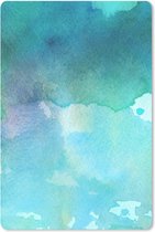 Muismat Waterverf Abstract - Abstract werk gemaakt met waterverf en groene tinten muismat rubber - 18x27 cm - Muismat met foto