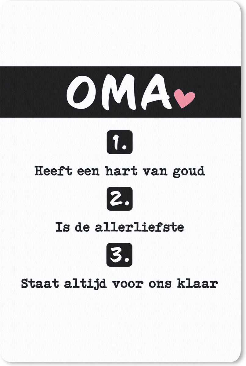 Muismat Moederdag - Moederdag quote voor oma in zwart-wit muismat rubber - 40x60 cm - Muismat met foto