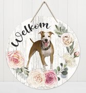 Welkom - Amerikaanse Staffordshireterriër | Muurdecoratie - Bordje Hond