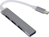Hub VK TECH USB-C vers USB-A 4 ports - USB3. 0 - Bus Powered / Space grey - 0, 10 m - pour Mac - MacBook - iMac - Windows - PC - Laptop