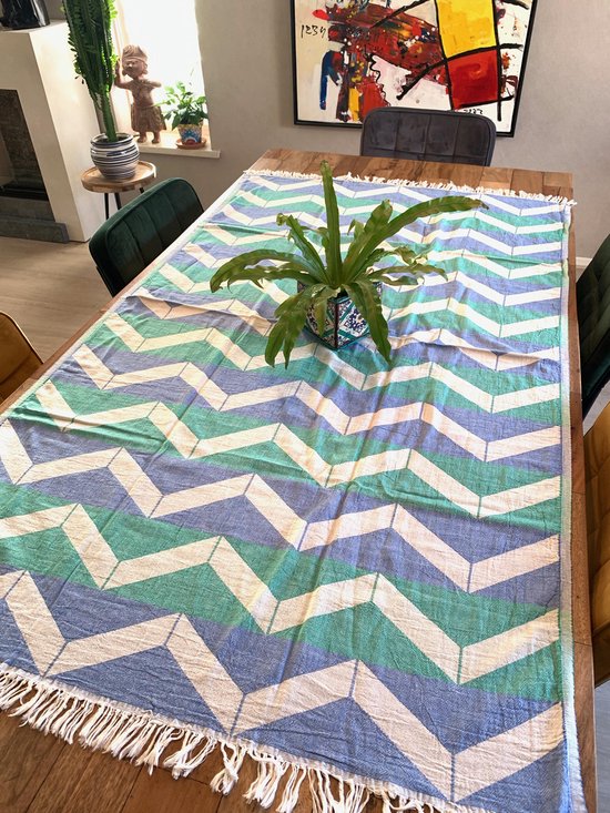 Hand geweven tafel laken/ deken WAVE