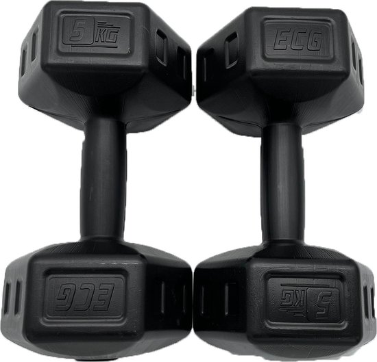 Pochon Fit - Dumbells - 2 x 5 Kg Set - Zwart - Gewichten - Kunststof | bol