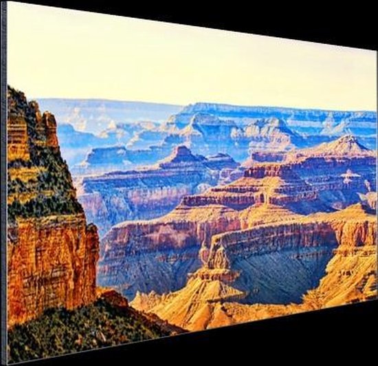 Uitizicht over Grand Canyon Aluminium 60x40 cm - Foto print op Aluminium (metaal wanddecoratie)