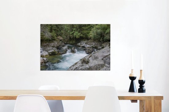Rivière dans le parc national de Puyehue en Amérique Toile 90x60 cm - Tirage photo sur toile (Décoration murale salon / chambre)