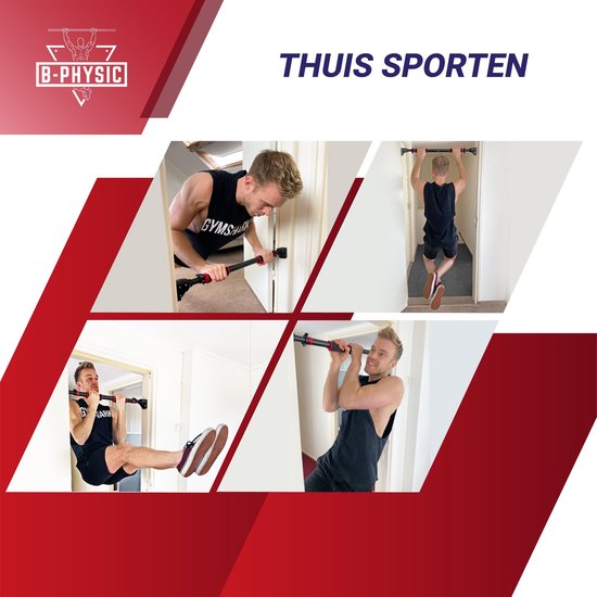 B-Physic Pull up Bar Station - Optrekstang Deur - E-book met Oefeningen – Fitness Krachttraining – Thuis Sporten - Cadeau - Merkloos