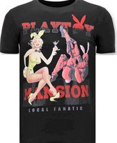 T-shirt pour homme de Luxe Local Fanatic - The Playtoy Mansion - Zwart - Tailles: XL