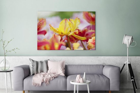 Close-up tulp Canvas 120x80 cm - Tirage photo sur toile (Décoration murale salon / chambre)