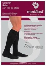 Calcetan Medilast Fuerte Silver Negro Extra Grande