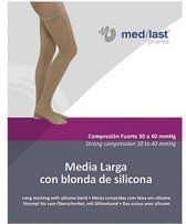 Media Medilast Larga Blonda Negro Comprensia3n Fuerte Extra Grande
