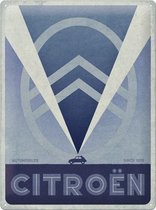 Wandbord - Citroën 2CV Logo Blue - voor de echte fan of leuk als kado