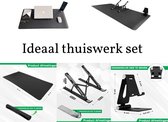 EnjoyeuS Bureau Accessoires set Zwart 3 Stuks - laptop standaard + telefoon - tablet houder + bureaumat - bureau onderlegger compleet set - Thuiswerk - Kantoor set - Thuis en kanto