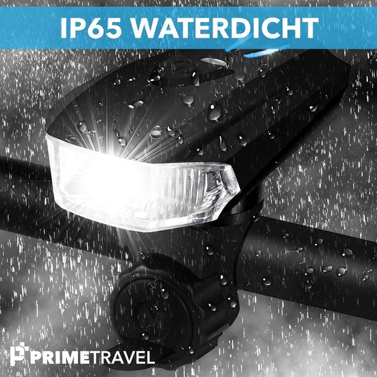 Primetravel USB Oplaadbare Led Fietslamp Waterdicht - Fietsverlichting - Fiets Led Voorlamp - 4 Lichtstanden met Lichtsensor — afbeelding 4