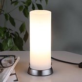 Lindby - Tafellamp - 1licht - glas, metaal - H: 22 cm - E14 - wit, mat nikkel