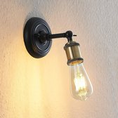 Lindby - wandlamp - 1licht - ijzer - H: 15 cm - E27 - , antiek messing