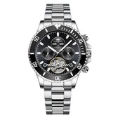 Victorious Zilver Stalen Heren Horloge met Zwarte Plaat - Astral - Ø43mm